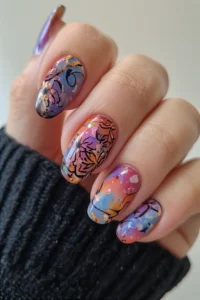 Abstract French Tip Nail Art