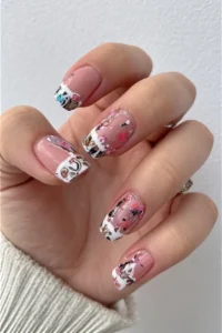Chrome French Tip Nails