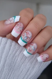 Classic French Tips with a Glossy Twist