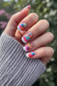 Colorful French Tip Nails for Summer