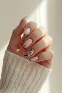 Gradient Floral Nails