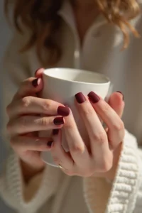 Matte Burgundy Nails