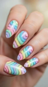 Classic Pastel Swirl Nails