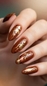 Warm Chocolate Brown Nails