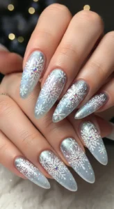Frosted White Winter Snowflake Designs