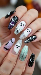 Spooky Ghost Nail Art