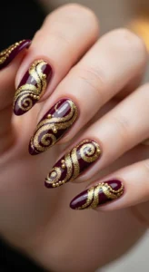 Elegant Gold Sparkle Swirls