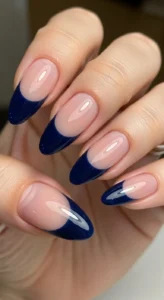 3. Navy Blue French Tips