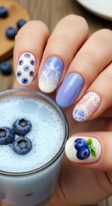 4. Blueberry Milk Cute Nails