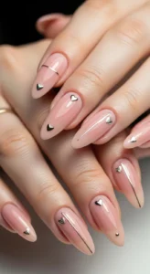 Tiny Heart Accent Nails