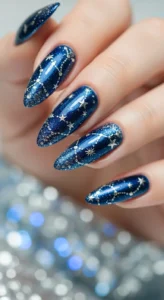 Midnight Blue with Silver Star Details