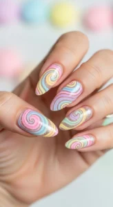 5. Pastel Swirl Nails
