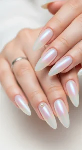 Pearl Finish Milky Nails