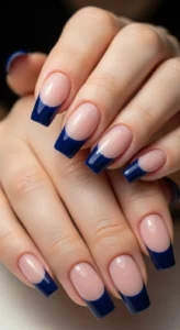 Navy Blue French Tips