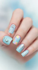 7. Matte Pastel Blue Look