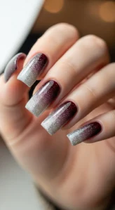 7. Ombre Glitter Square Nails