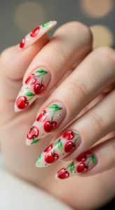  Red Cherry Fruit Art