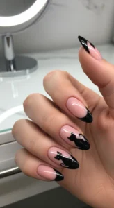 Chic Black Cat French Tips