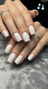 Classic White Square Nails