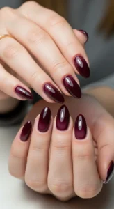 Deep Burgundy Aura Nail Designs