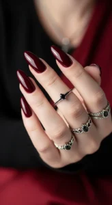 Deep Red Vampy Nails