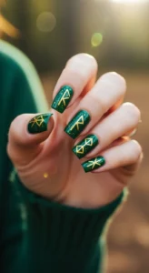 Forest Green with Rune Symbols
