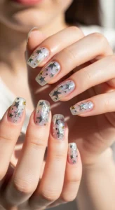 Holographic Star Nail Art