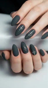 Matte Charcoal Grey Nail Trends