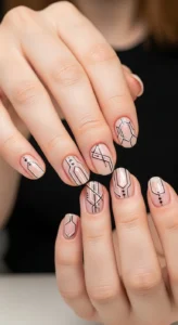 Minimalist Line Art Nails