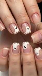 Minimalist Tiny Ghost Nails