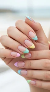 Pastel French Tip Summer Nails