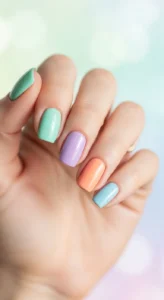 Pastel Rainbow Nails