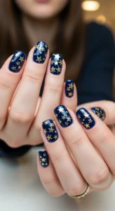 Sparkling Gold Stars on Deep Blue