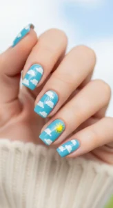 Sun and Cloud Nails (2)