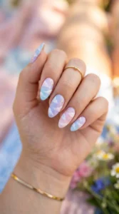 Soft Pastel Clouds for Summer Nails