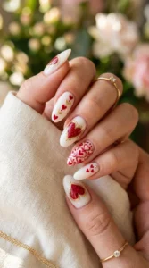 Red Heart Nail Art Designs