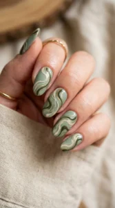 Earthy Sage Green Swirls