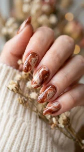 Burnt Sienna and Cream Swirls