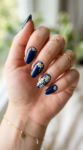 Navy Blue and Daisy Art