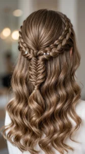 Classic Braided Half Up Half Down Prom Hair