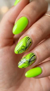1. Classic Electric Lime Neon Nails