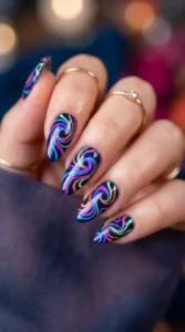 2. Electric Neon Swirls