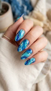 Bold Blue Ocean Marble Designs