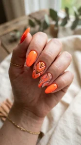 3. Bright Orange Neon Nail Ideas