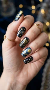 Starry Night Black and Gold Art