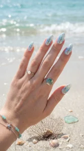 4. Mermaid Scale Pearly Nail Art