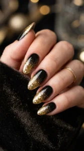 Black and Gold Ombre Sparkle