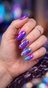 5. Bright Purple and Blue Neon Mix