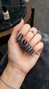 6. Black Glitter and Ombre Styles