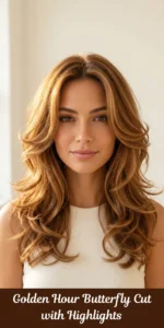Golden Hour Butterfly Cut with Highlights